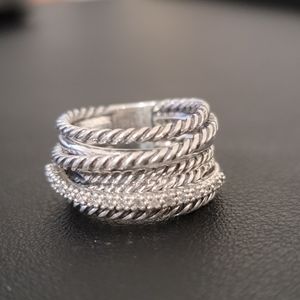 David Yurman Diamond crossover cable wide